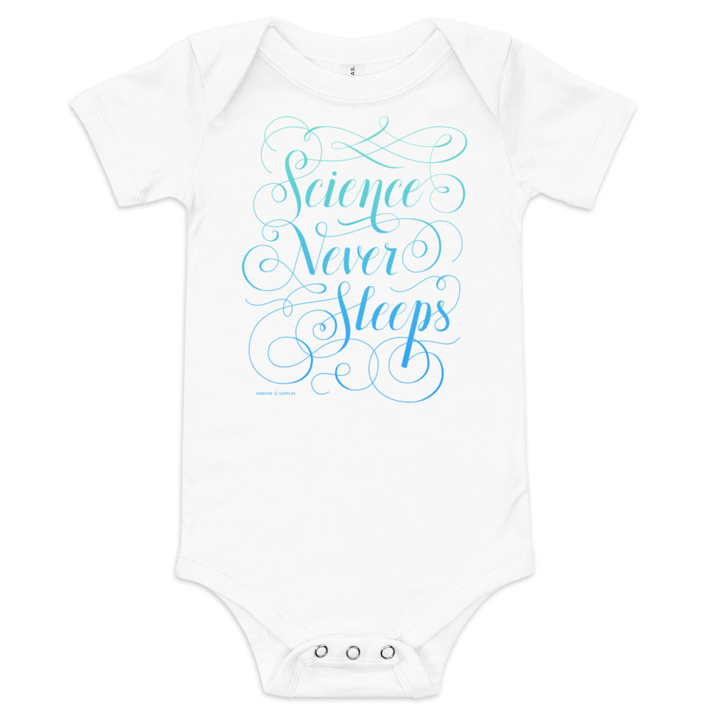 Science Never Sleeps Baby Bodysuit