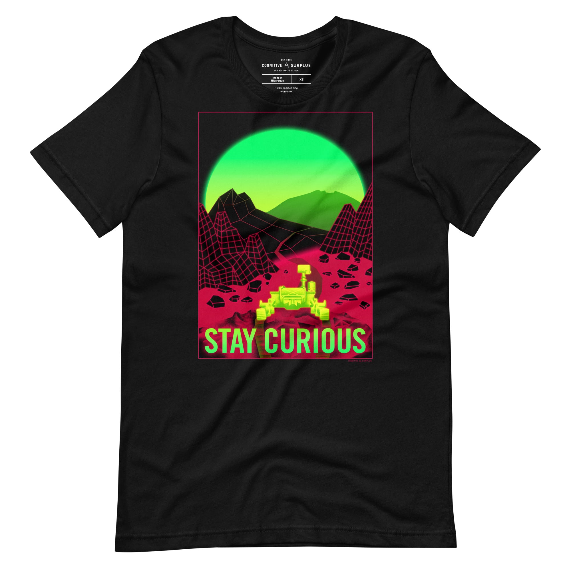 Stay Curious - Vaporwave Mars Rover Graphic Tee