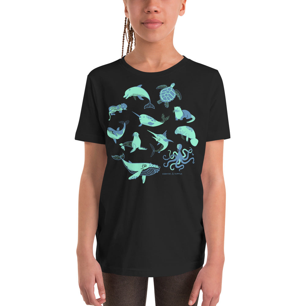 Retro Marine Life Youth Graphic Tee