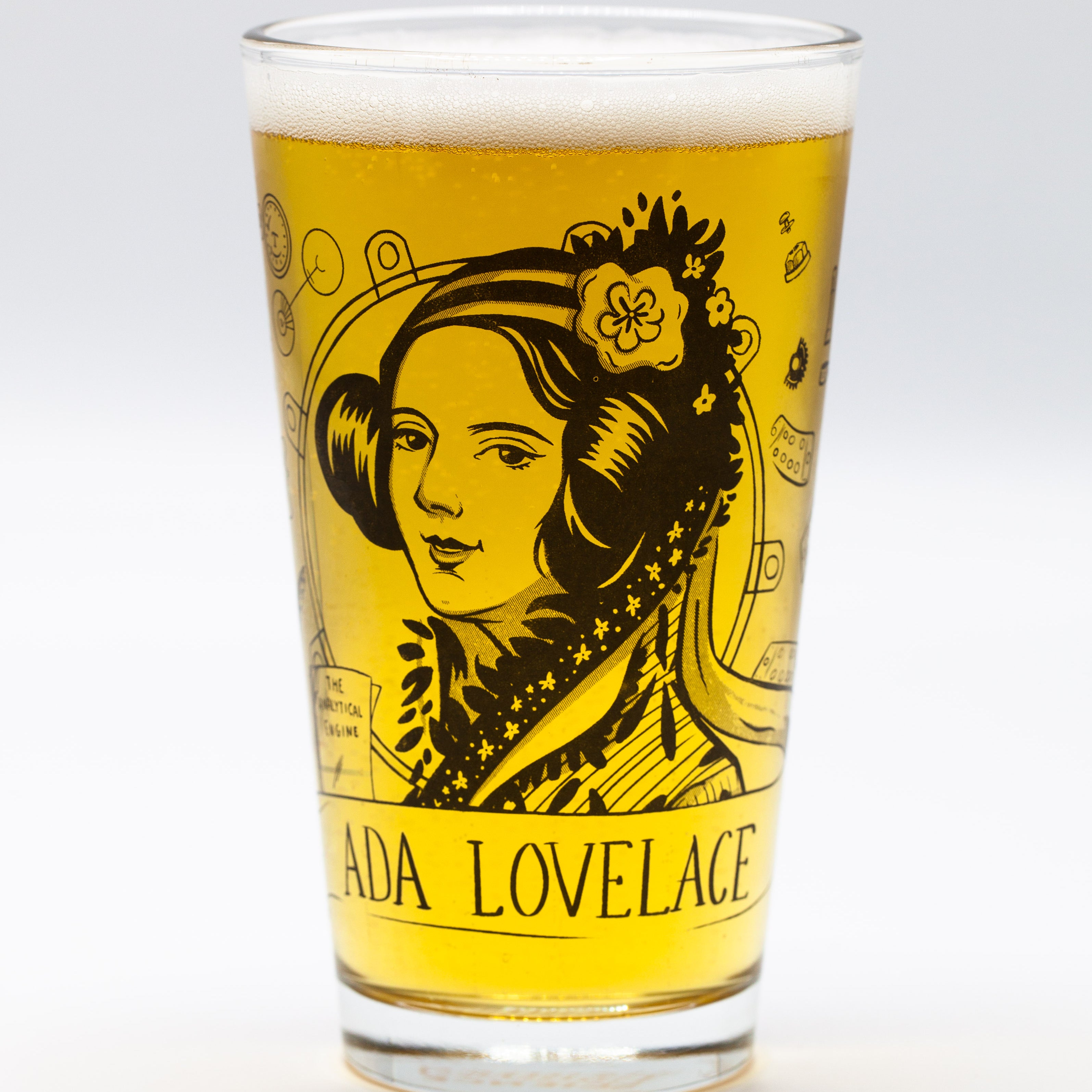 Ada Lovelace pint glass by Cognitive Surplus, beer pint glass