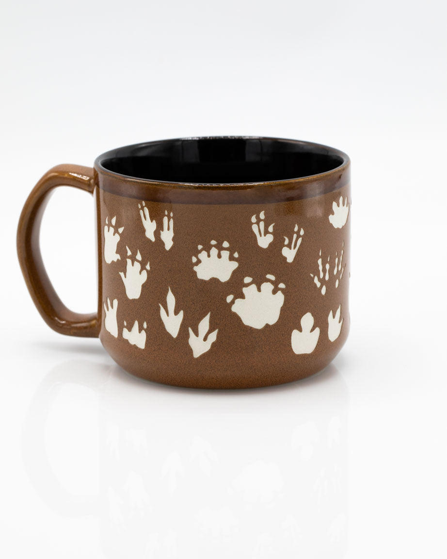 Dinosaur Footprints Hand Carved 15 oz Ceramic Mug