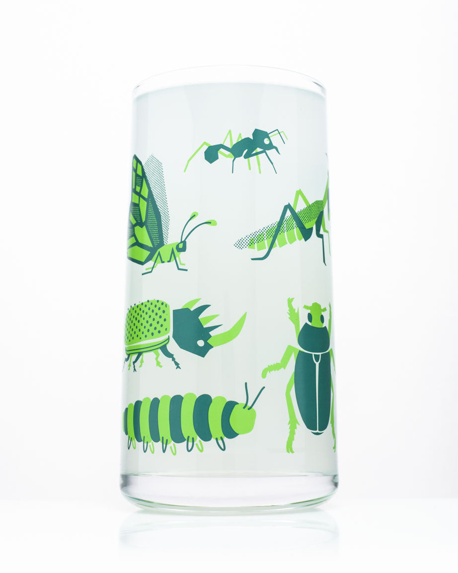 Retro Insects Drinking Glass