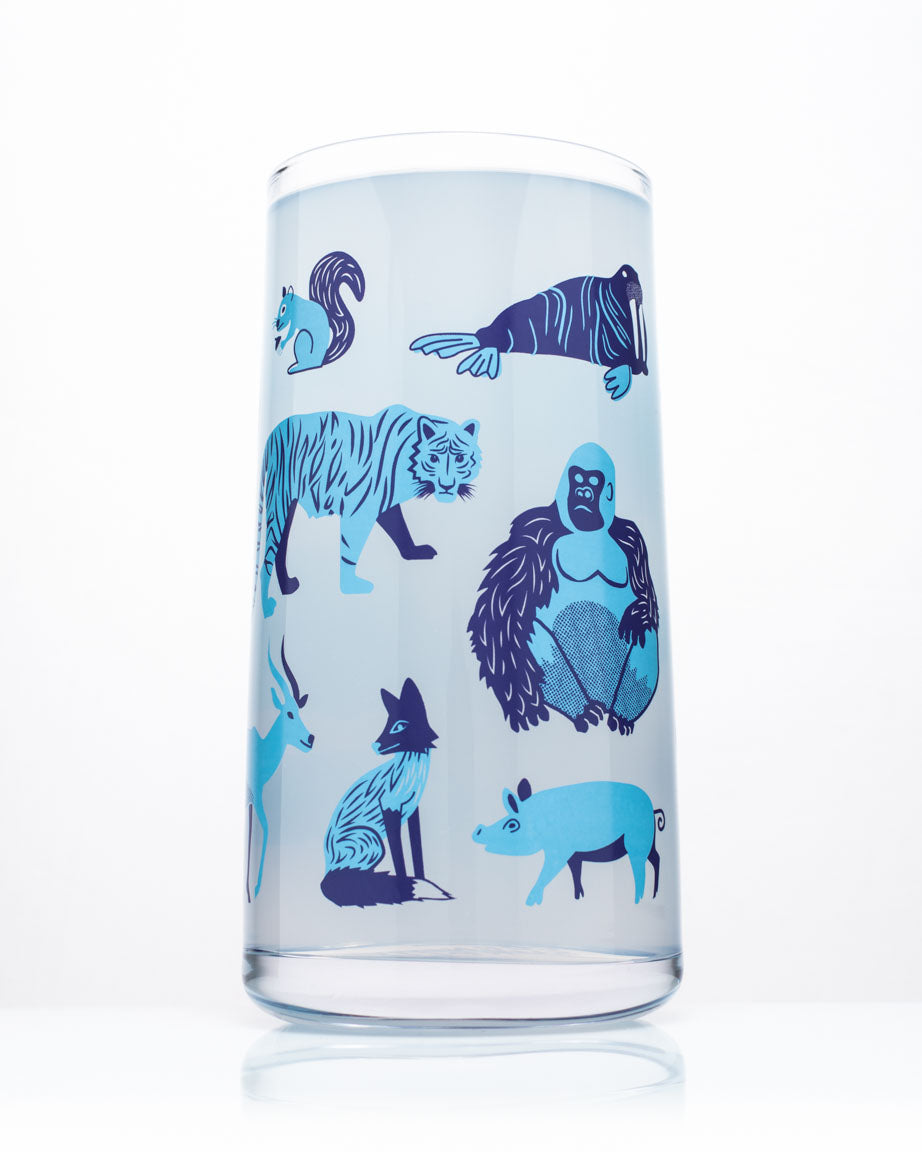 Retro Mammals Drinking Glass