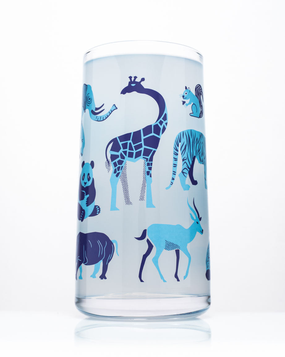 Retro Mammals Drinking Glass