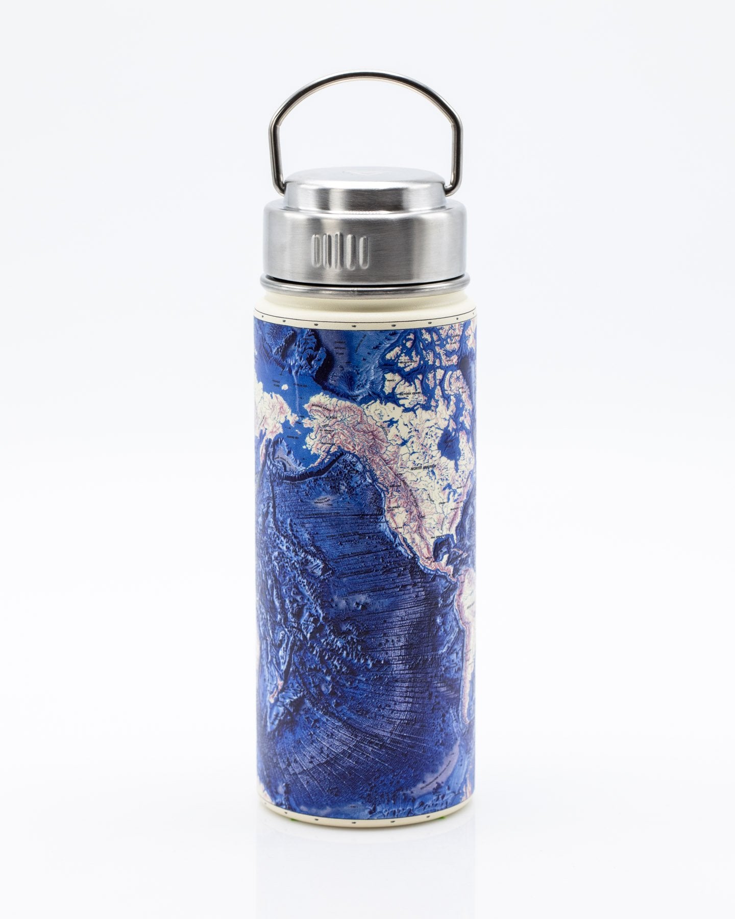 Seabed World Map 18 oz Steel Bottle